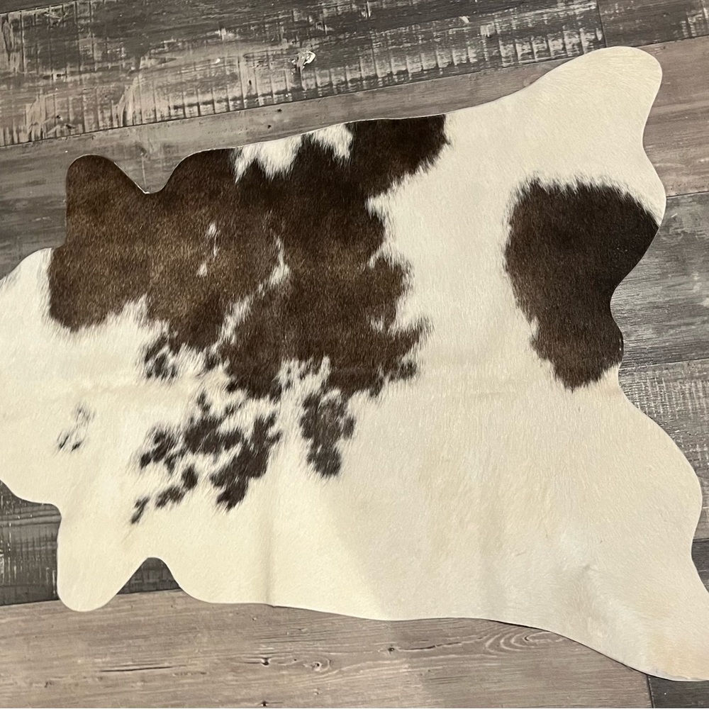 Cowhide Rug in Brown and White 37”x29”